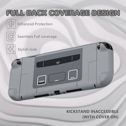 PlayVital Protective Case for Nintendo Switch 2 with Extra Stand | Ultra-Slim Dockable Hard Shell, Split Joycon Cover, Button Caps & Thumb Grips | Pattern Series, SFC SNES Classic EU Style - color: SFC SNES Classic EU Style
