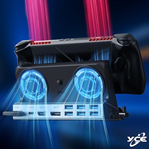 YCE 14-in-1 Dual Fan Steam Deck Dock Suitable Valve Steam Deck & OLED/Asus ROG Ally & X/Lenovo Legion Go & S & 2/MSI Claw,Steam Deck Accessories,Docking Station - color: 14-in-1, supports three screens