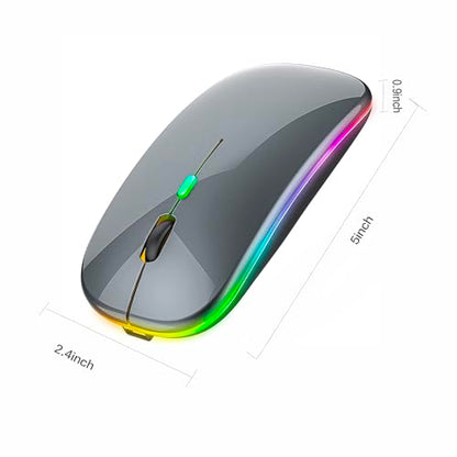 PEIBO Bluetooth Wireless Mouse for Laptop mac MacBook ipad MacBook air MacBook pro pc Desktop Computer Windows Chromebook Notebook (Gray Black) - color: gray black