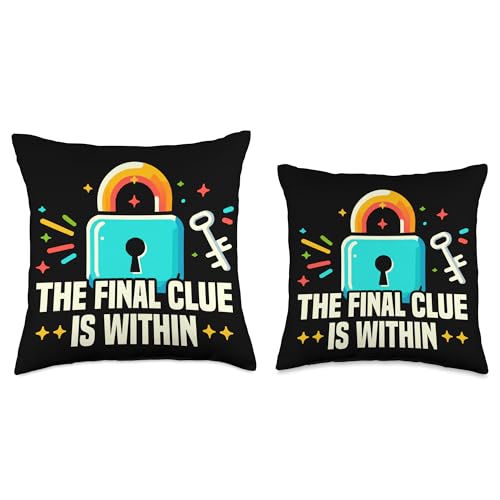 Escape Room Game Lockpicking Puzzle Room Exit Game Throw Pillow - size: 18x18