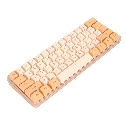 Naroote Mini Keyboard, Gaming Keyboard 60 Percent 61 Keys Keyboard Wired Gaming Keyboard RGB Small Gaming Keyboard Imitated Mechanical Compact for Typist (Orange Yellow)