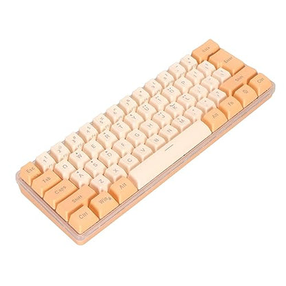ZJchao Mini Keyboard, Gaming Keyboard 60 Percent 61 Keys Keyboard Wired Gaming Keyboard RGB Imitated Mechanical Compact for Typist (Orange Yellow)