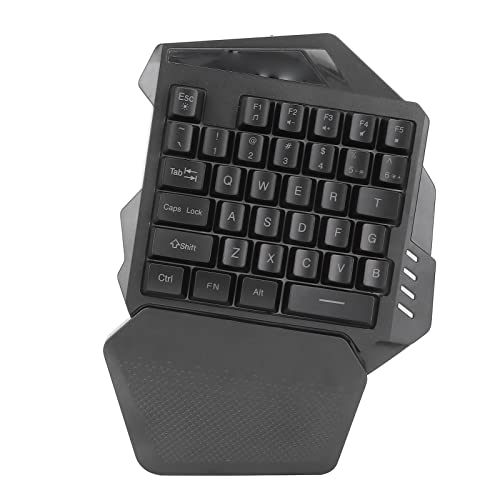 One Handed RGB Mechanical Gaming Keyboard, 35 Keys Type C Professional Gaming Keypad, 2.4G Wire Less RGB Lighting ABS 35 Keys Gaming Keyboard Ergonomic for Computer, 2000mAh
