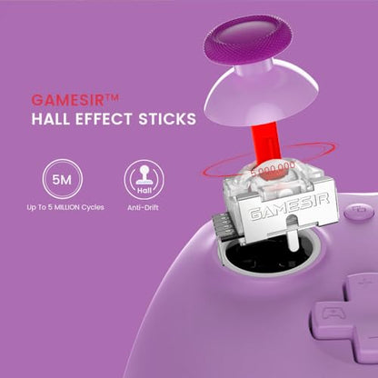 GameSir G7 SE Wired Controller for Xbox Series X|S, Xbox One & Windows 10/11, Plug and Play Gaming Gamepad with Hall Effect Joysticks/Hall Trigger, 3.5mm Audio Jack (Purple) - color: Purple