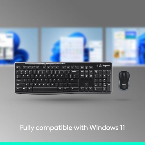 Logitech MK270 Full Size Wireless Keyboard and Mouse Combo - Black - color: Black, size: 1 Pack, style: Combo