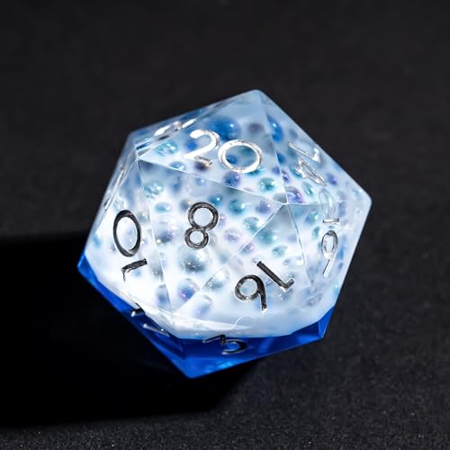 7PCS Cocktail Dice Set,Handmade Sharp Edge Dice Set D&D RPG Polyhedral Die,for Dungeons and Dragons TTRPG Games Roleplaying Games,with Gift Box.(Blue) - color: Cocktail Blue