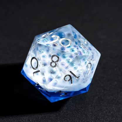 7PCS Cocktail Dice Set,Handmade Sharp Edge Dice Set D&D RPG Polyhedral Die,for Dungeons and Dragons TTRPG Games Roleplaying Games,with Gift Box.(Blue) - color: Cocktail Blue
