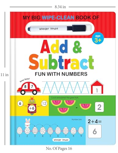 My Big Wipe And Clean Book of Add And Subtract for Kids : Fun With Numbers