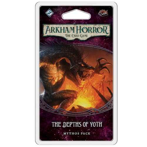 Arkham Horror The Card Game The Depths of Yoth Mythos Pack - Descend into Darkness! Cooperative Living Card Game, Ages 14+, 1-4 Players, 1-2 Hour Playtime, Made by Fantasy Flight Games - size: Mythos Pack, style: The Depths of Yoth