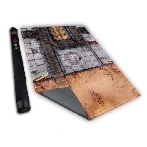 44'' x 60'' Battle Mat Gridded War-Gaming Mat for WH40K 11th Edition - Made of Synthetic Leather, 1.2mm Thickness (Adamant Bastion: Sector XI)