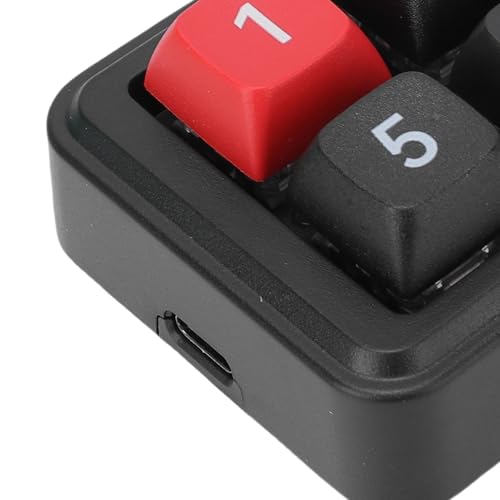 Wired USB C Numeric Keypad, 8 Keys Programmable One Handed Macro Mechanical Keyboard with Knob, for Tablet Laptop Desktop (Black) - color: Black