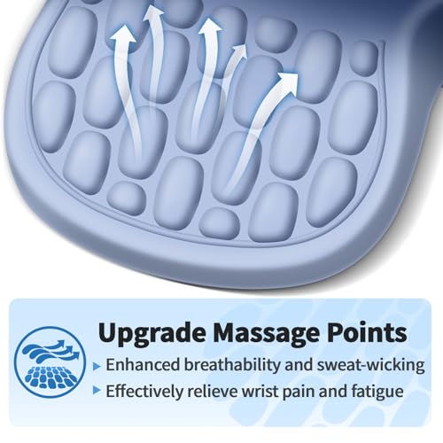 YIWEI Ergonomic Mouse Pad with Wrist Rest for Carpal Tunnel Pain Relief | Memory Foam Wrist Support,Non-Slip Rubber Base, Keyboard Computer Mousepad,Lycra Cloth Surface,Gaming Home Office - color: Gradient Blue