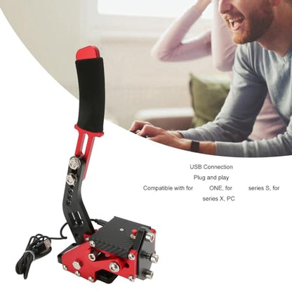 GOWENIC USB Handbrake, Sim Racing Game Hand Brake 64 Bit 2 in 1 Handbrake for ONE, Series S X PC with G920, for, iRacing Setup Use (Red) - color: Red