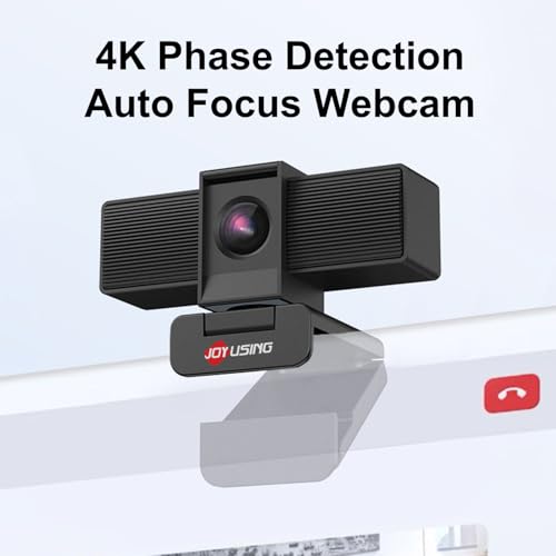JOYUSING Flip600S 4K Webcam for PC, Ultra HD Webcam with tripod, PDAF Autofocus, Noise-Cancelling Mics, 79° FOV, Auto Light Correction, Privacy Cover, for Conference, Streaming, Zoom/Teams/Google Meet