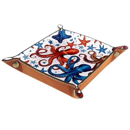 Octopus Starfishes Dice Tray Dice Rolling Tray Folding Dice Holder for Dice Games, Like RPG, DND and Other Table Games - color: Multi 5