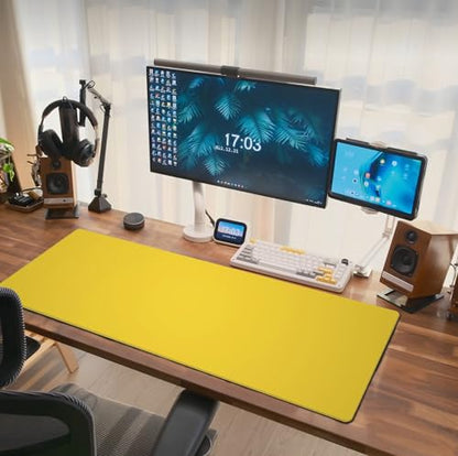 Yellow Mouse Pad Extended Large Gaming Mousepad XL Big Long Oversized Desk Mat Stitched Edges 31.5 X 11.8 Inch for Home Office - color: Black8