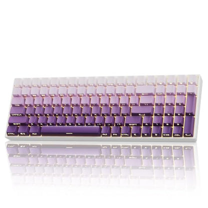 ZORNHER ZH100 Wireless Mechanical Keyboard,98% Purple Creamy Keyboard with Number Pad,Full Size Gaming Keyboard,Lighted Up PBT Dipped Keycaps,Creamy Sounding Linear Switches - color: Purple Gradient, size: Creamy Switch