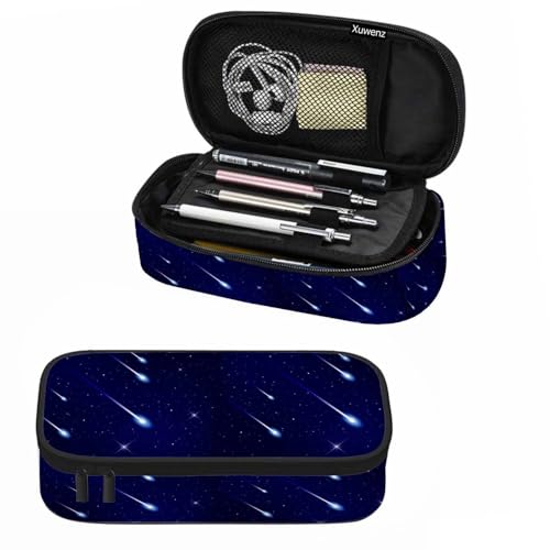Flying Comets Pencil Case Galaxy Stardust Shining Stars Universe Space Pencil Bag Pen Markers Pouch Holder Organizer for Office Clerks - color: Flying Comets