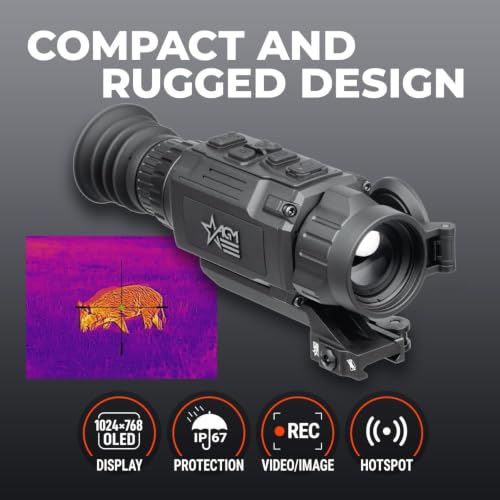AGM Global Vision Rattler V2 Thermal Imaging Scope for Hunting, High Resolution with High Sensitivity Thermal Optics, Waterproof & Durable, Includes Thermal Targets & Cleaning Cloth - style: 35-640