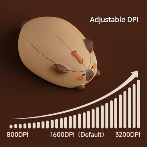 Akko 무선 게이밍 마우스 카피바라, 트라이모드 마우스 BT3.0/BT5.0/2.4G, 컴퓨터/노트북/데스크톱/PC용 귀여운 광학 무선 만화 마우스, 맥/윈도우와 호환 - color: 카피바라