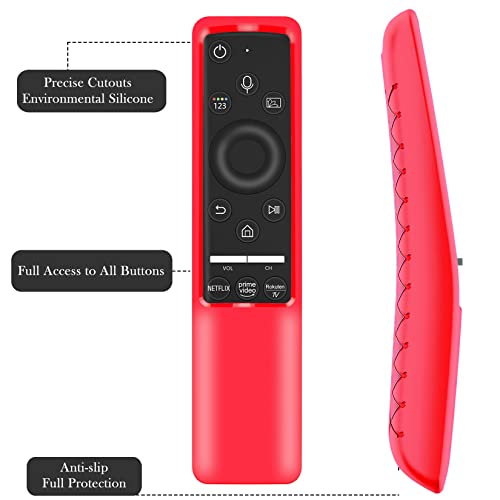 Case Compatible with Samsung Smart TV Remote Controller BN59 Series, Light Weight Silicone Cover Protector Shockproof Anti-Slip Remote Skin Sleeve - Red - color: Red