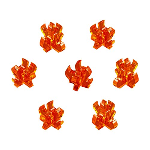 LITKO Flame Markers | for RPG & Wargames | Fluorescent Amber | Small | Fire, explosions & burning wreckage | Set of 7, 17mm | Multi-part 3mm acrylic | Glue assembly - color: Fluorescent Amber, size: Small
