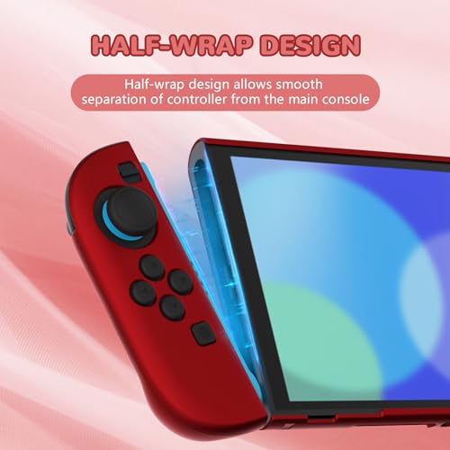 PlayVital Hard Case for Nintendo Switch 2 with Extra Stand & Thumb Grip Caps | Split Design, Dockable Protective Full-Body Shell Cover for Nintendo Switch 2 | Solid Color Series (Scarlet Red) - color: Scarlet Red