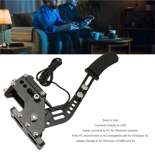 GOWENIC USB Handbrake, Sim Racing Game Hand Brake 64 Bit 2 in 1 Handbrake for ONE, Series S X PC with G920, for, iRacing Setup Use (Black) - color: Black