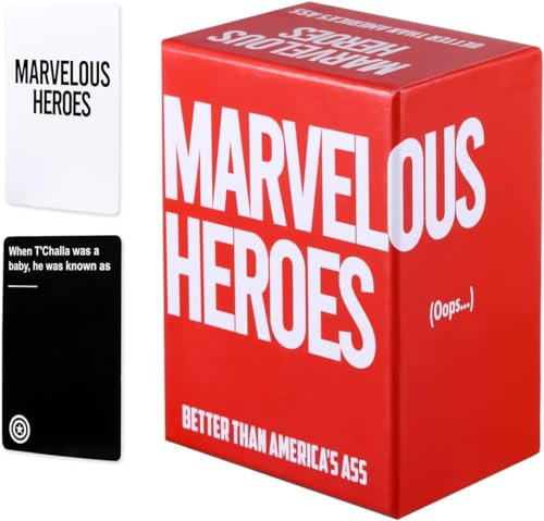Super Heroes Card Games for Adults and Family, Party Games for Game Night | Game rules printed on box side to prevent loss, 17+ adult board game, convenient storage
