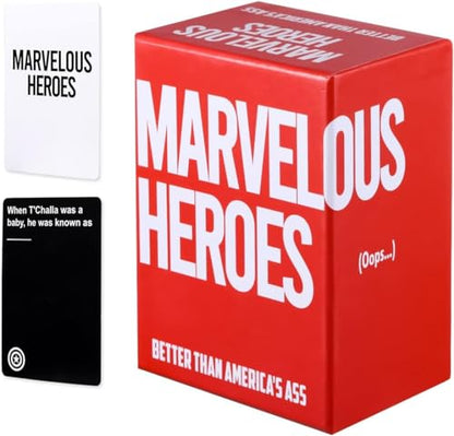 Super Heroes Card Games for Adults and Family, Party Games for Game Night | Game rules printed on box side to prevent loss, 17+ adult board game, convenient storage