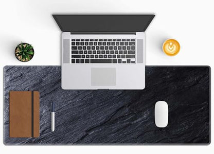 Black Grey Slate Large Gaming Mouse Pad,Mouse Pad Gaming 31.5 x 11.8 in Mouse Mat Desk Pad,Large Desk Mat,Extended Keyboard Mousepad with Non-Slip Base and Stitched Edge for Desk Home Office - color: Black Grey Slate