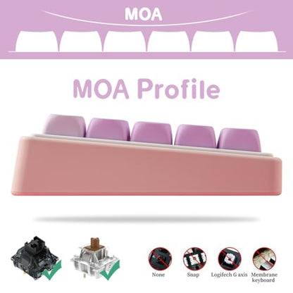 Tsungup MOA Profile Keycaps,PBT Cute Rainbow Candy Keycaps 126 Keys Dye-Sublimation Custom Keycap Set with Keycap Puller for Cherry Gateron MX Swithes Mechanical Keyboards - color: Rainbow Candy