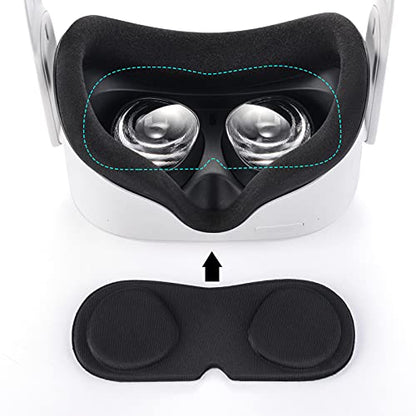 Compatible with Oculus Quest 2 Accessories, for Quest 2 VR Silicone face Cover, VR Shell Cover,for Quest 2 Touch Controller Grip Cover,Protective Lens Cover,Disposable Eye Cover. (Green) - color: Green