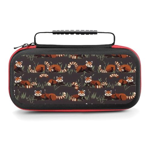 AoHanan Switch Carrying Case - Cute Red Panda Animal Cartoon Switch Game Case with 20 Games Cartridges Hard Shell Travel Protection Storage for Console & Accessories - color: Cute Red Panda Animal