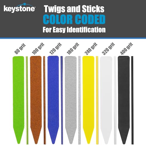 Keystone Sanding Twigs or Sticks Ideal for Woodworking Hobby Arts Crafts Models Mixed Grits and Lengths Cushioned Abrasive (121 Piece Detail Sanding Kit) - size: 121 Piece Detail Sanding Kit