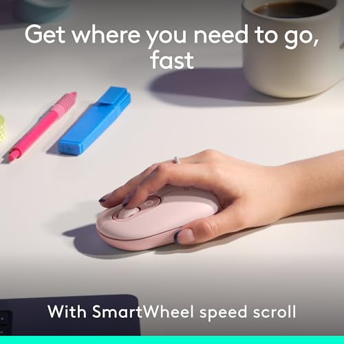 Logitech POP ICON Combo, Wireless Bluetooth Keyboard and Mouse, Comfortable Typing, programmable Keys and Buttons, Quiet clicks, Easy-Switch up to 3 Devices - Rose - color: Rose, style: Combo