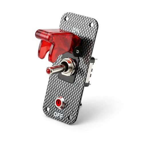 MGI SpeedWare 12V Racing Ignition Switch Panel with LED Safety Indicator – Toggle Panel Kit for Race Car, Truck, & Boat (1-Switch) - size: 1-Switch