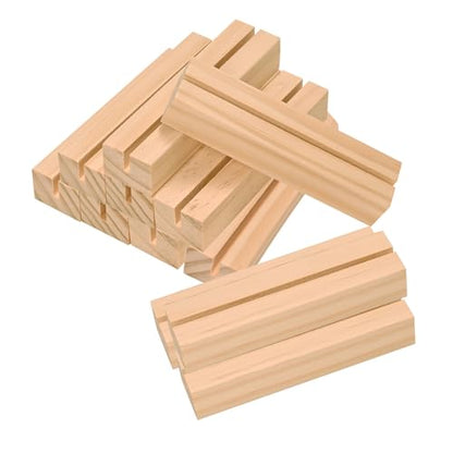 WILLOWDALE 12Pcs Wedding Place Card Holders for Table, Table Number Holders | Acrylic Table Numbers Holders for Wedding Reception, Picture & Photo Holder Wood Display Stand for Home and Party Decoration - size: 12pcs 3.9" Rectangle