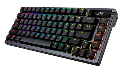 ASUS ROG Azoth Wireless Mechanical Gaming Keyboard – 75% TKL, Tri-Mode Connectivity, Hot Swappable Pre-lubed ROG NX Snow Linear Switches, PBT Keycaps, RGB, OLED Display, PC/Mac Support - Black - color: Black, size: Snow Linear, style: Azoth