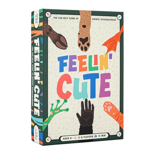 Hootenanny Games Feelin' Cute Party Game, Animal Rankings, 2-8 Players | Ages 6 and Up, Competitive & Cooperative Modes, 15 Min Play, Sparks Hilarious Discussion