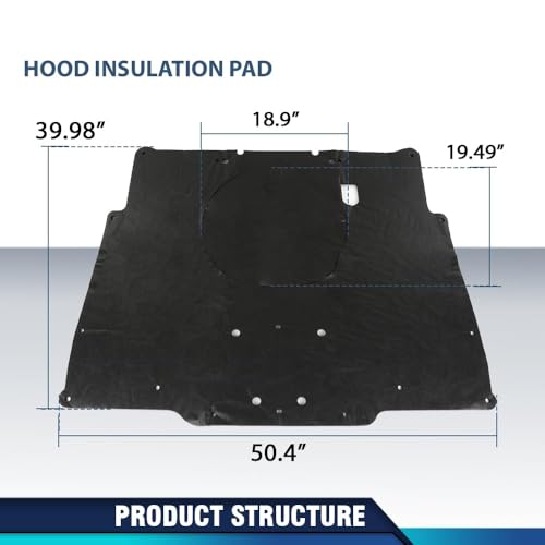 PIT66 Hood Insulation Pad Heat Shield & Clips Compatible with 1980 1981 Chevy Camaro Black - style: 1980-1981 Chevy Camaro
