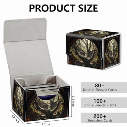 Strong Magnet for TCG MTG Commander Deck Box Playing Card Case Magic Deck Box Creative Pattern Trading Card Storage Box for Collectible Games, Mysterious Treehouse - color: Mysterious Treehouse