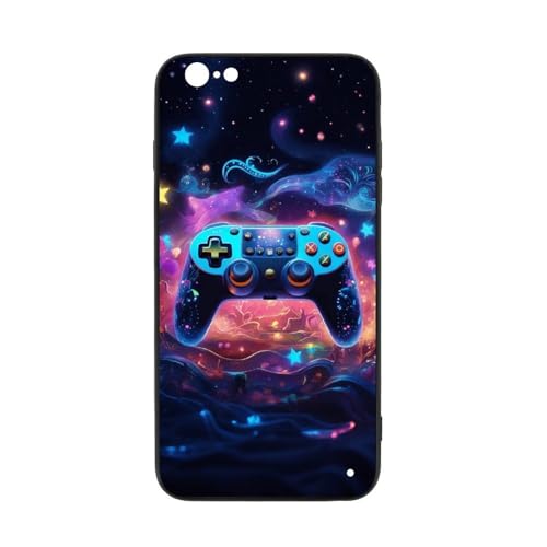 for iPhone 6/6S Case - Game Controller Design, Glass Back + TPU Inner Shell, Extreme Slimness, Bare-Hand Feel, Precise Cutouts, Military-Grade Protection, Cell Phone Cases for Boys Girls - color: game controller-1, size: iPhone 6/6S