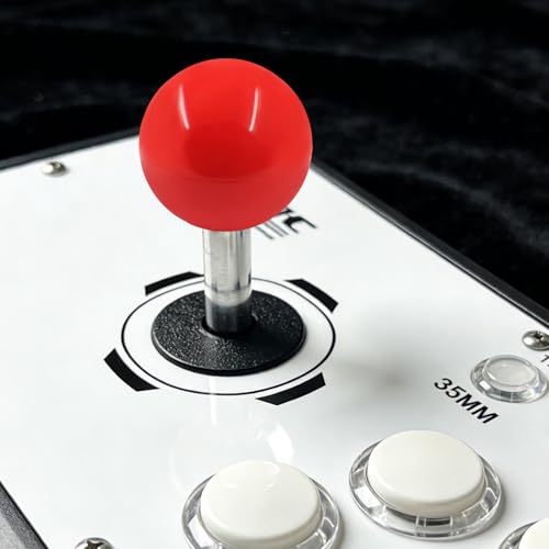 ZOCCVI 35mm Arcade Joystick Ball Top Handle, Red and Blue, 2 Pcs | M6 Thread, Plastic Replacement Knob, DIY Arcade Game Fight Stick, Round - color: Red+Blue(Round)
