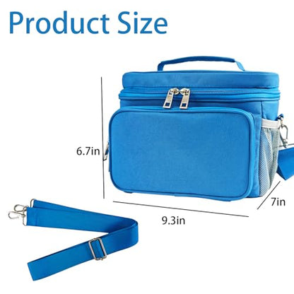 Travel Carrying Case Compatible with Yoto Player Bluetooth Speaker and Headphone Accessories, Card Holder Holds up to 80 Cards with Shoulder Strap, Bag Only (Blue) - color: Blue