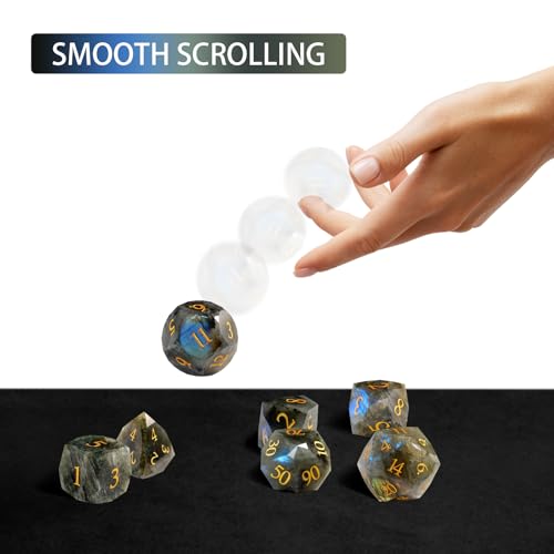 Unique Gemstone Dice Set 7PCS, Handmade Natural Stone Polyhedral DND Dice with Premium Gift Case for Board Game Lovers Birthday Gift - color: Zs-lc