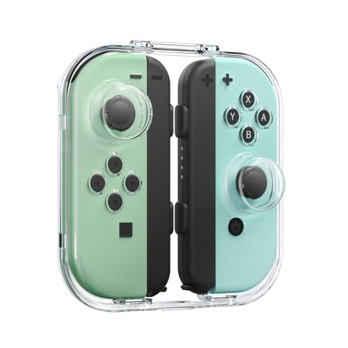 IINE Mini Storage Case for Joy-con, Portable Dust-Proof Protective Box Compatible with Nintendo Switch/OLED Joy-Con, Joy-con Travel Case with Magnetic Closure - color: Transparent