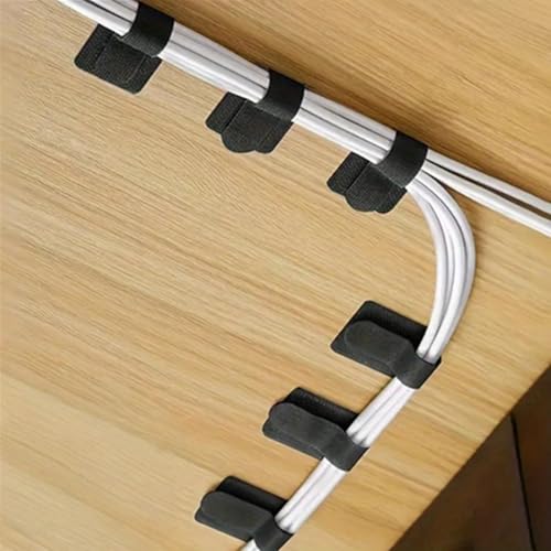20PCS Cable Management Clips, Reusable Cable Management Organizer, Organizer in Home, Office, Kitchen, School - color: Black