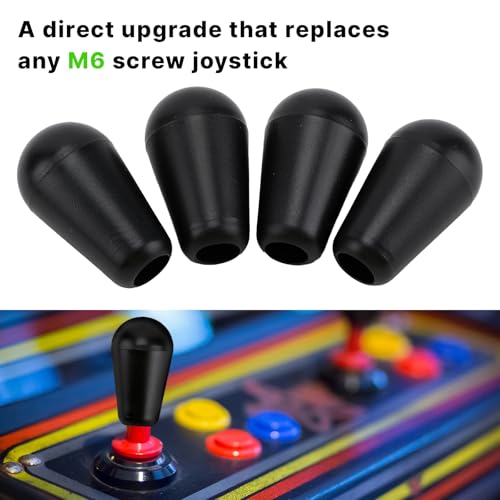 Gallipower 4Pcs Black Ellipse Oval Joystick Head,Arcade Joystick Ball Top Handle Rocker Round Head,Arcade Kit DIY Replacement Parts - color: style 12