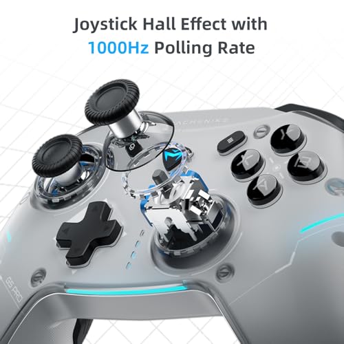 Machenike G5PRO Max SE 1000HZ Wireless Gaming Controller for NS/PC/iOS/Android with Charging Dock,PC Controller Hall Effect Joystick/Triggers/Gyroscope,RGB Backlight, White - color: White